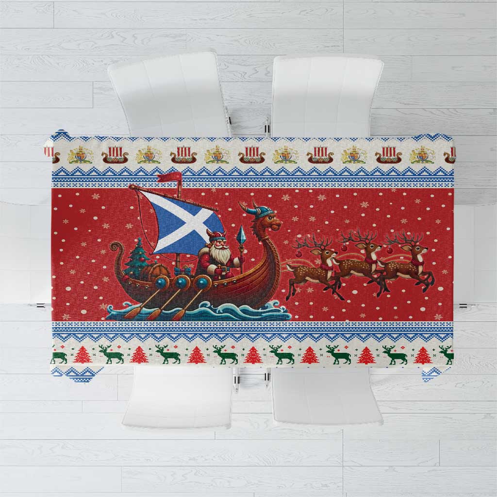 Scotland Viking Santa Christmas Tablecloth Funny Reindeer Norse Xmas - Wonder Print Shop
