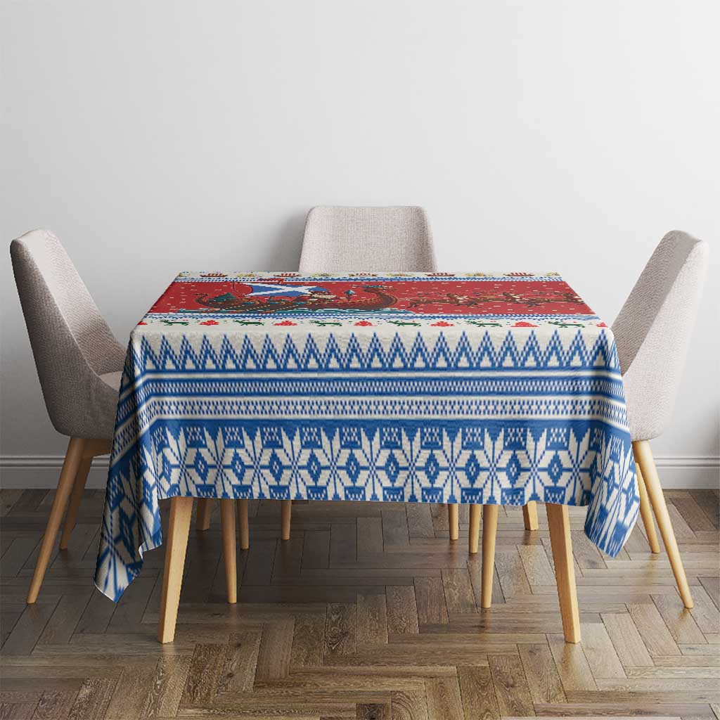 Scotland Viking Santa Christmas Tablecloth Funny Reindeer Norse Xmas - Wonder Print Shop