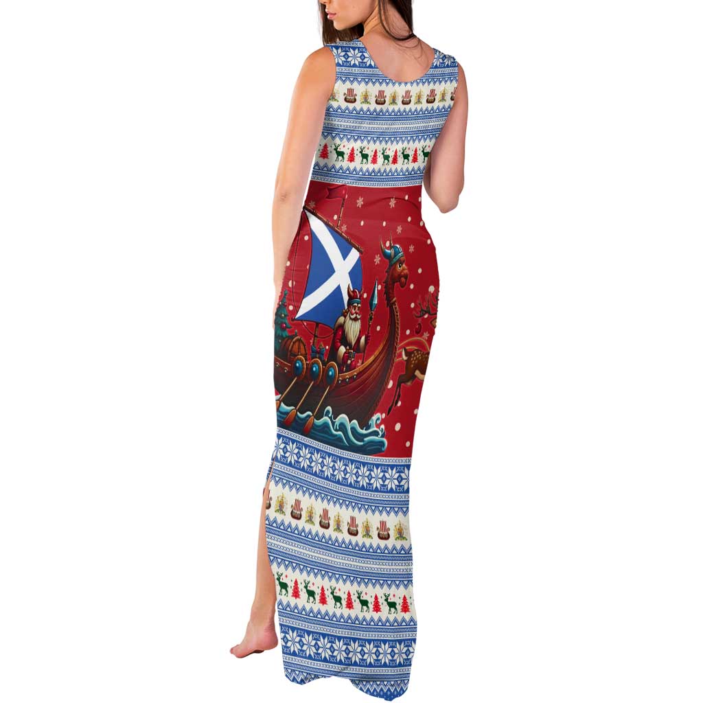 Scotland Viking Santa Christmas Tank Maxi Dress Funny Reindeer Norse Xmas - Wonder Print Shop