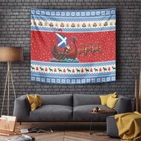 Scotland Viking Santa Christmas Tapestry Funny Reindeer Norse Xmas - Wonder Print Shop