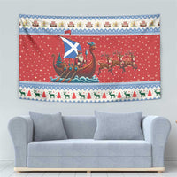 Scotland Viking Santa Christmas Tapestry Funny Reindeer Norse Xmas - Wonder Print Shop