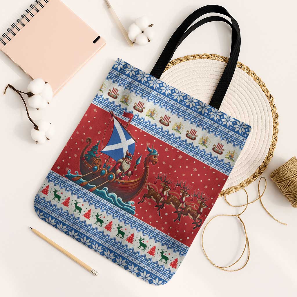Scotland Viking Santa Christmas Tote Bag Funny Reindeer Norse Xmas - Wonder Print Shop