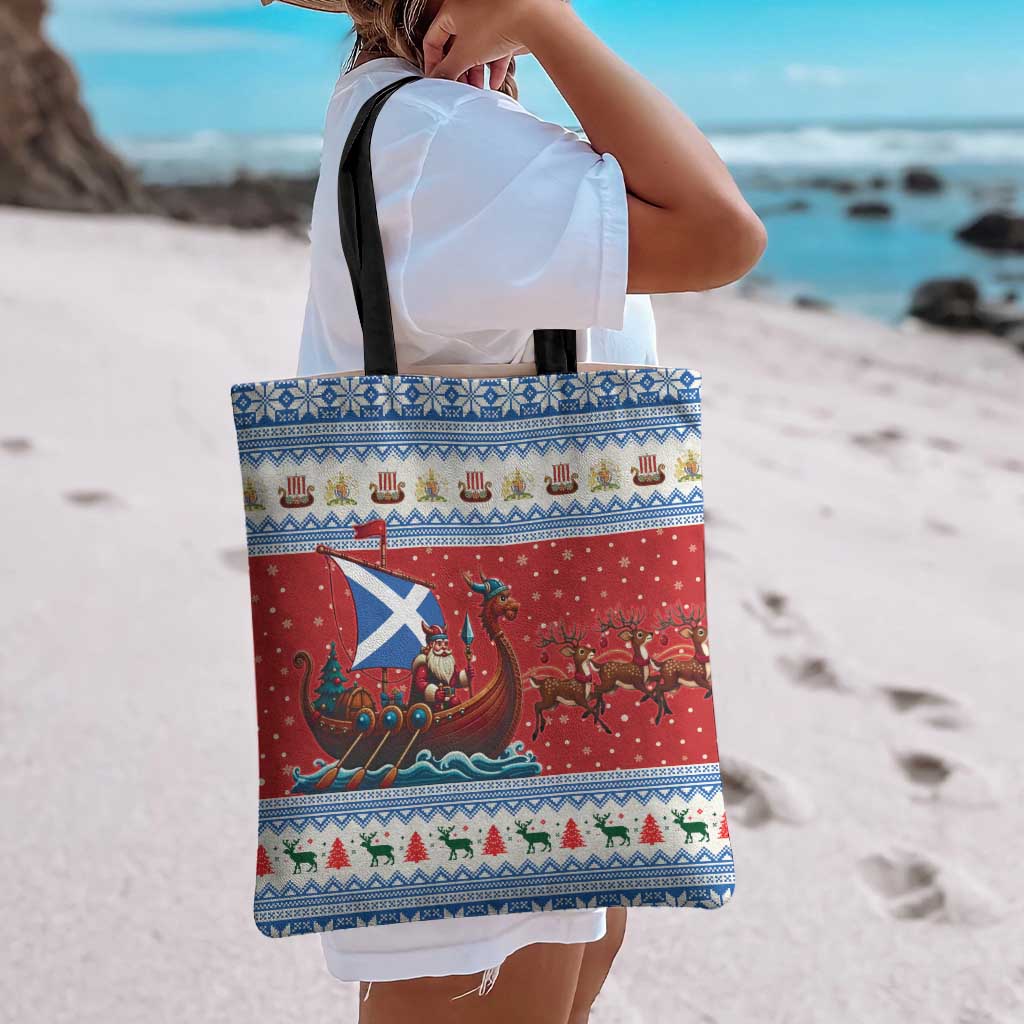 Scotland Viking Santa Christmas Tote Bag Funny Reindeer Norse Xmas - Wonder Print Shop