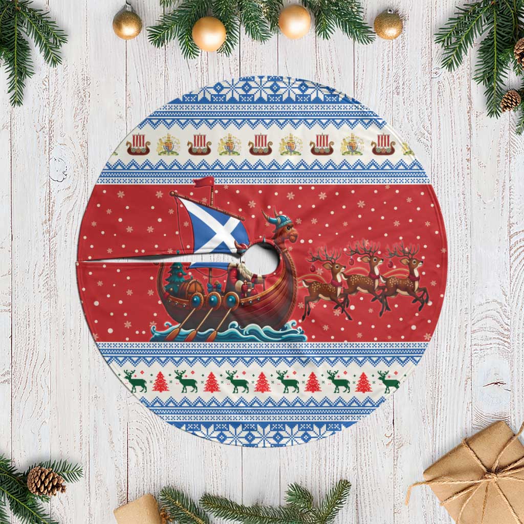 Scotland Viking Santa Christmas Tree Skirt Funny Reindeer Norse Xmas - Wonder Print Shop