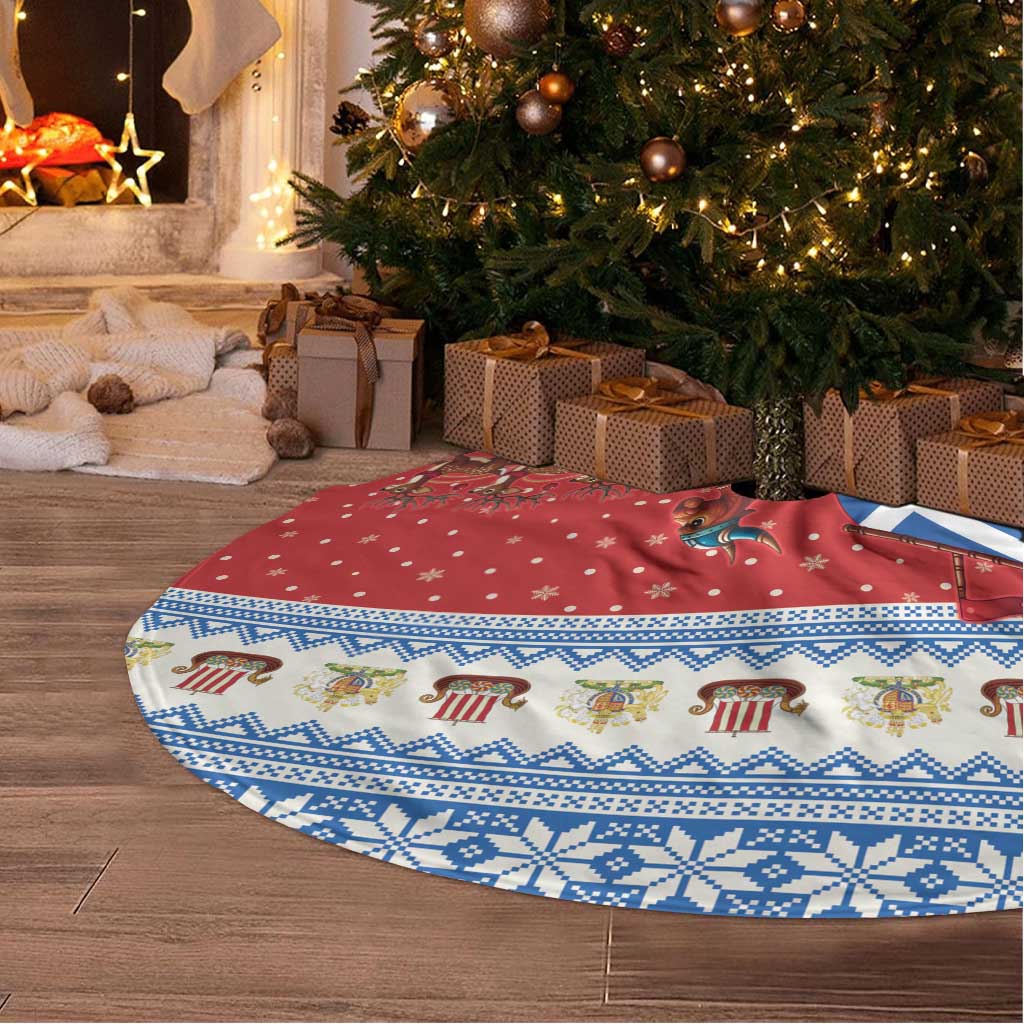 Scotland Viking Santa Christmas Tree Skirt Funny Reindeer Norse Xmas - Wonder Print Shop