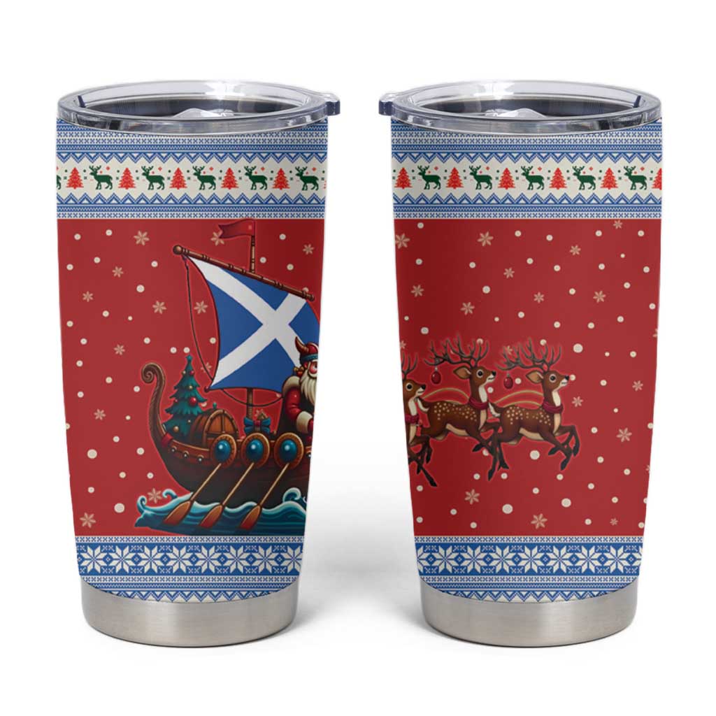 Scotland Viking Santa Christmas Tumbler Cup Funny Reindeer Norse Xmas - Wonder Print Shop