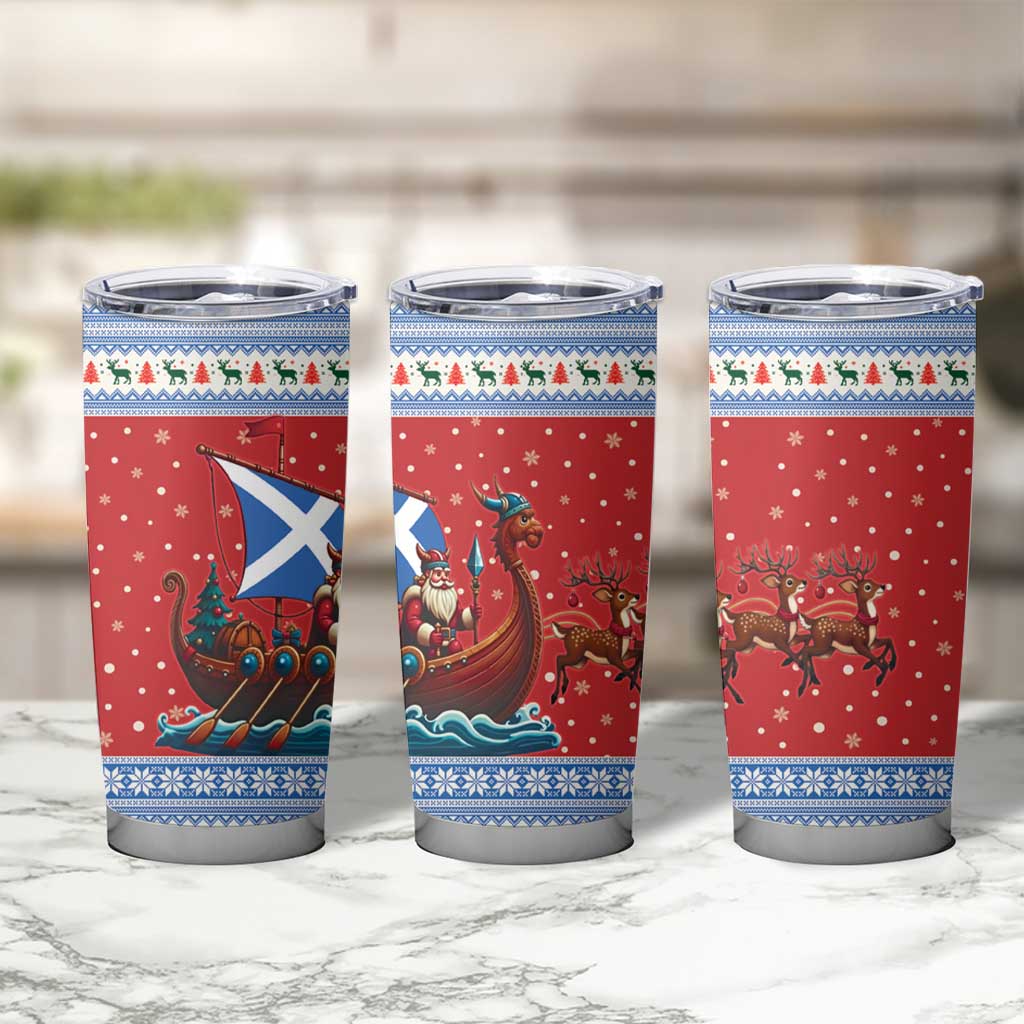 Scotland Viking Santa Christmas Tumbler Cup Funny Reindeer Norse Xmas - Wonder Print Shop