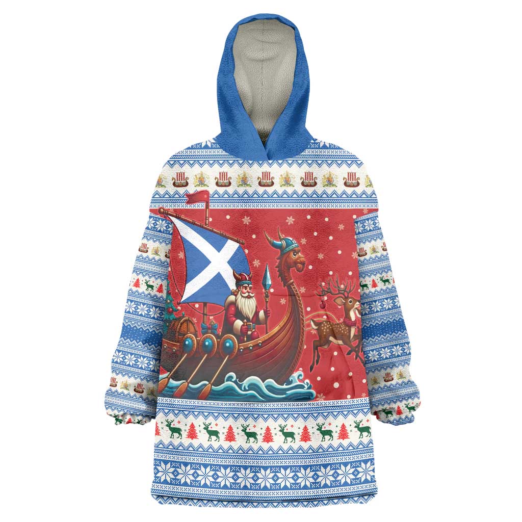 Scotland Viking Santa Christmas Wearable Blanket Hoodie Funny Reindeer Norse Xmas - Wonder Print Shop