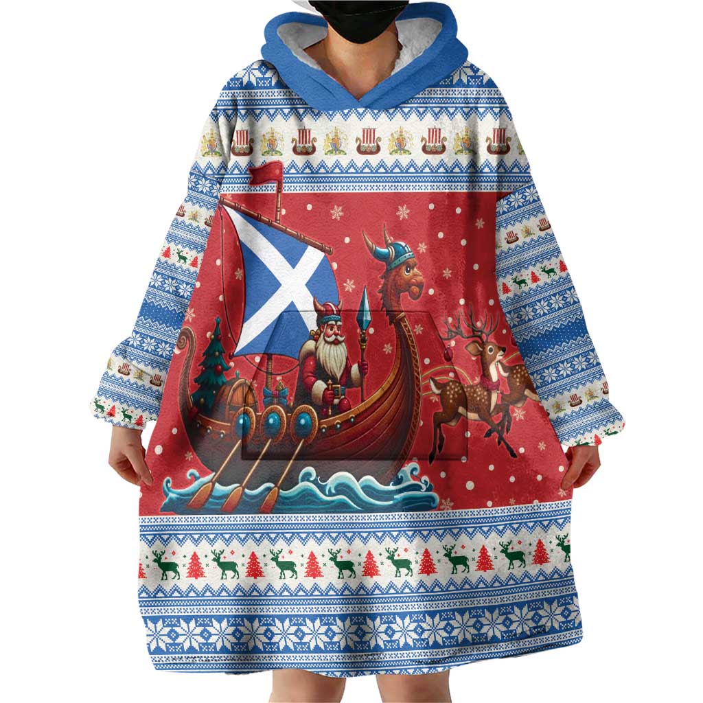 Scotland Viking Santa Christmas Wearable Blanket Hoodie Funny Reindeer Norse Xmas - Wonder Print Shop