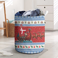 Denmark Viking Santa Christmas Laundry Basket Funny Reindeer Norse Xmas - Wonder Print Shop