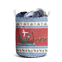 Denmark Viking Santa Christmas Laundry Basket Funny Reindeer Norse Xmas - Wonder Print Shop
