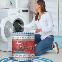 Denmark Viking Santa Christmas Laundry Basket Funny Reindeer Norse Xmas - Wonder Print Shop