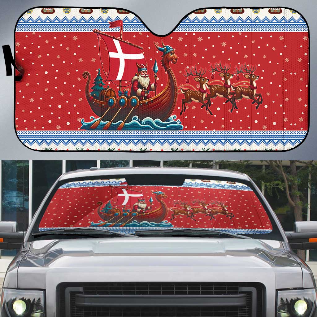 Denmark Viking Santa Christmas Auto Sun Shade Funny Reindeer Norse Xmas - Wonder Print Shop