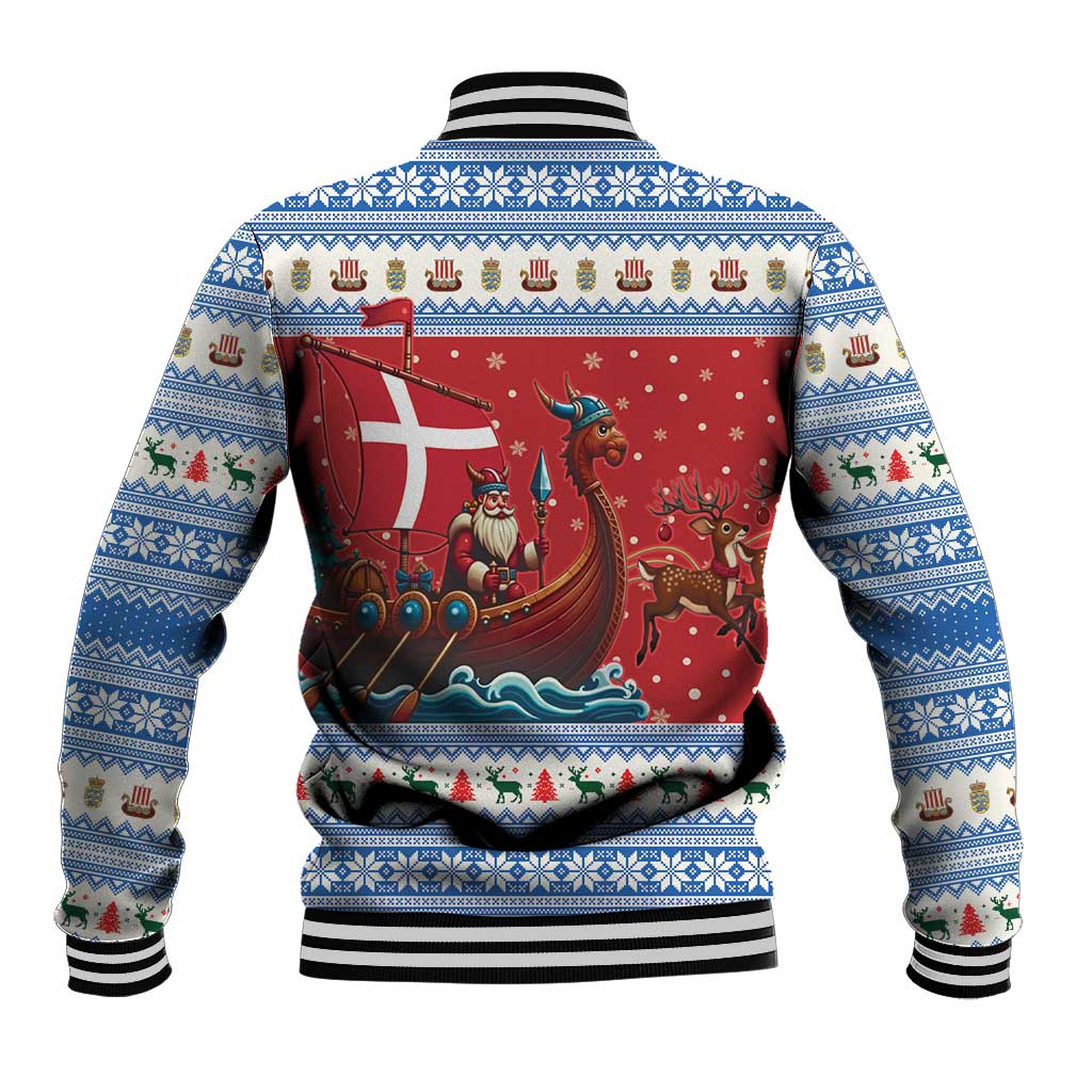 Denmark Viking Santa Christmas Baseball Jacket Funny Reindeer Norse Xmas - Wonder Print Shop