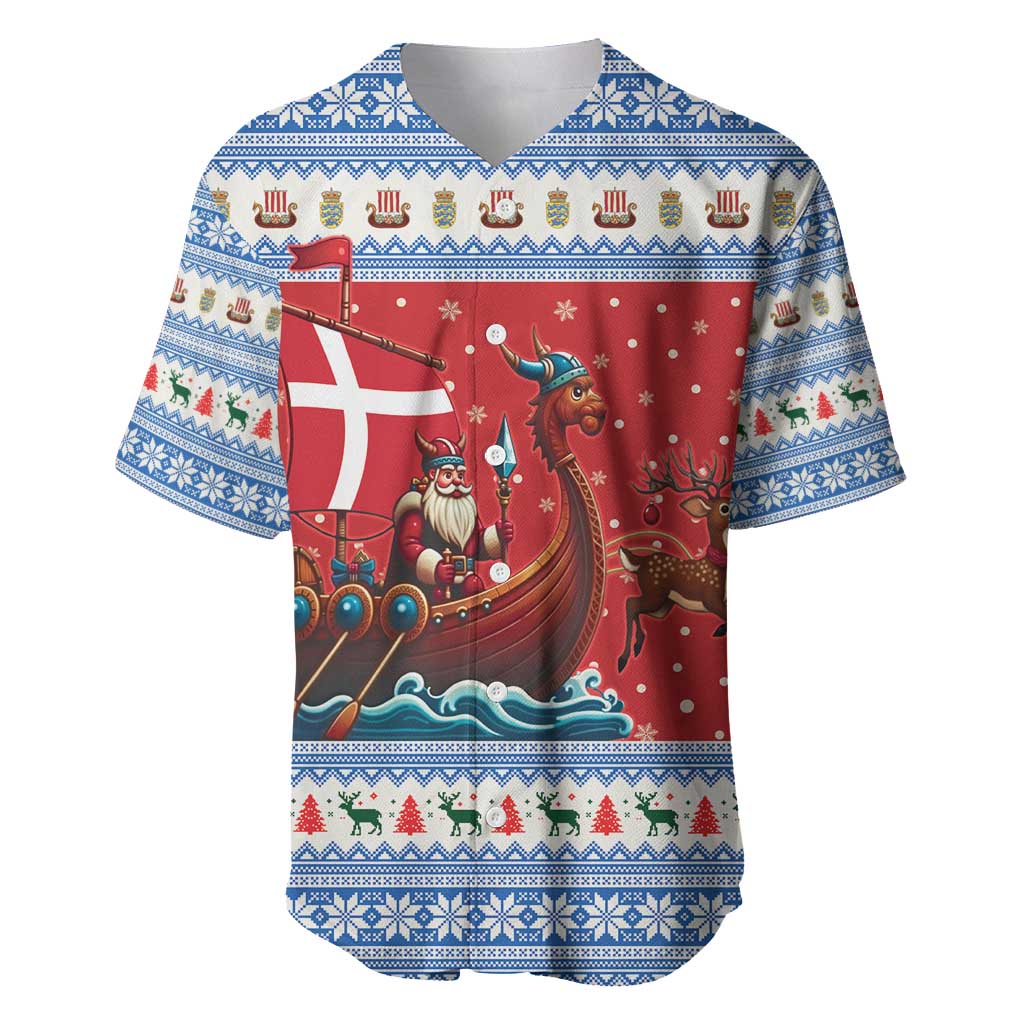 Denmark Viking Santa Christmas Baseball Jersey Funny Reindeer Norse Xmas - Wonder Print Shop