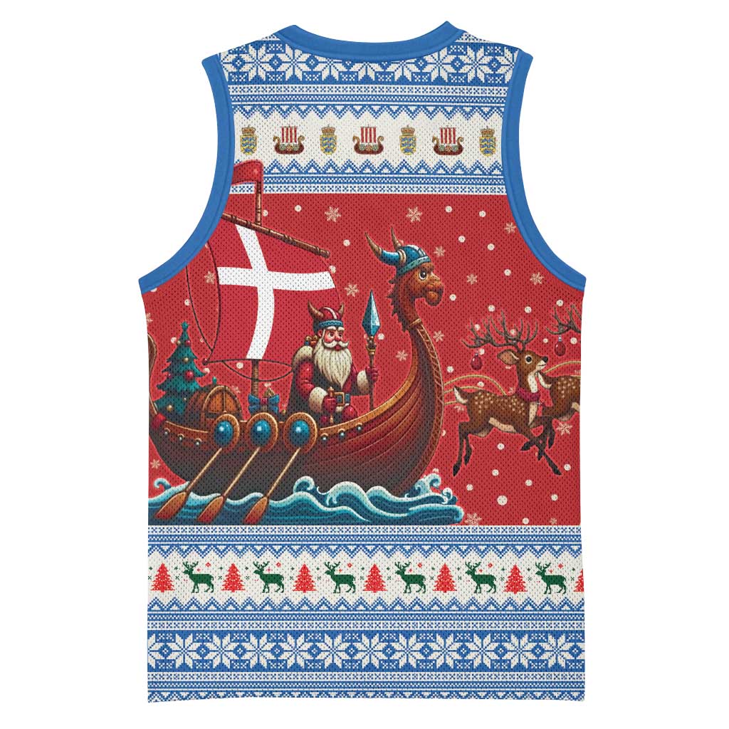 Denmark Viking Santa Christmas Basketball Jersey Funny Reindeer Norse Xmas - Wonder Print Shop