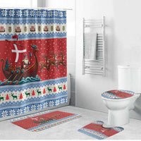 Denmark Viking Santa Christmas Bathroom Set Funny Reindeer Norse Xmas - Wonder Print Shop