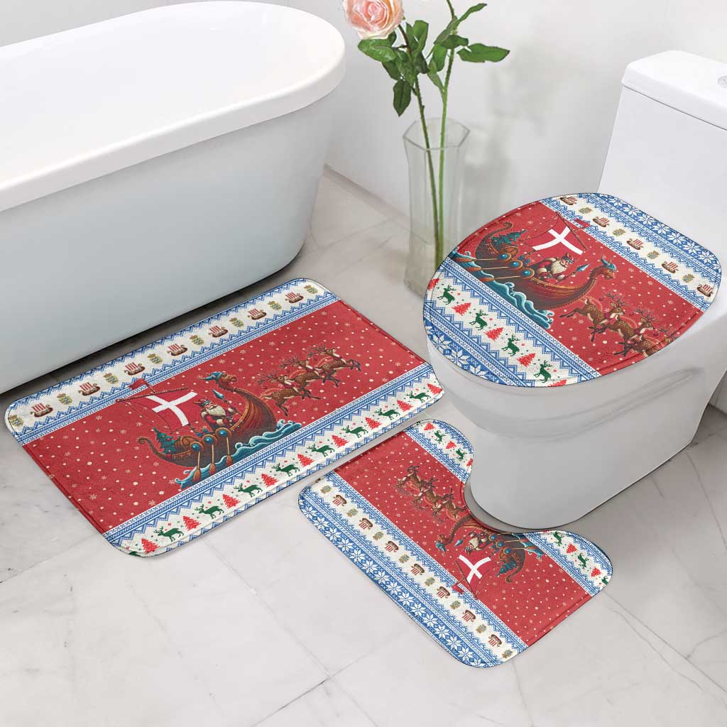 Denmark Viking Santa Christmas Bathroom Set Funny Reindeer Norse Xmas - Wonder Print Shop