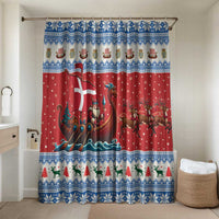 Denmark Viking Santa Christmas Bathroom Set Funny Reindeer Norse Xmas - Wonder Print Shop