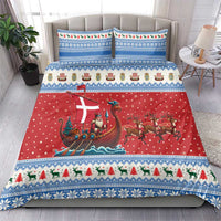Denmark Viking Santa Christmas Bedding Set Funny Reindeer Norse Xmas - Wonder Print Shop