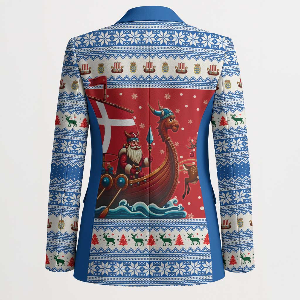 Denmark Viking Santa Christmas Blazer Funny Reindeer Norse Xmas - Wonder Print Shop