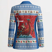 Denmark Viking Santa Christmas Blazer Funny Reindeer Norse Xmas - Wonder Print Shop