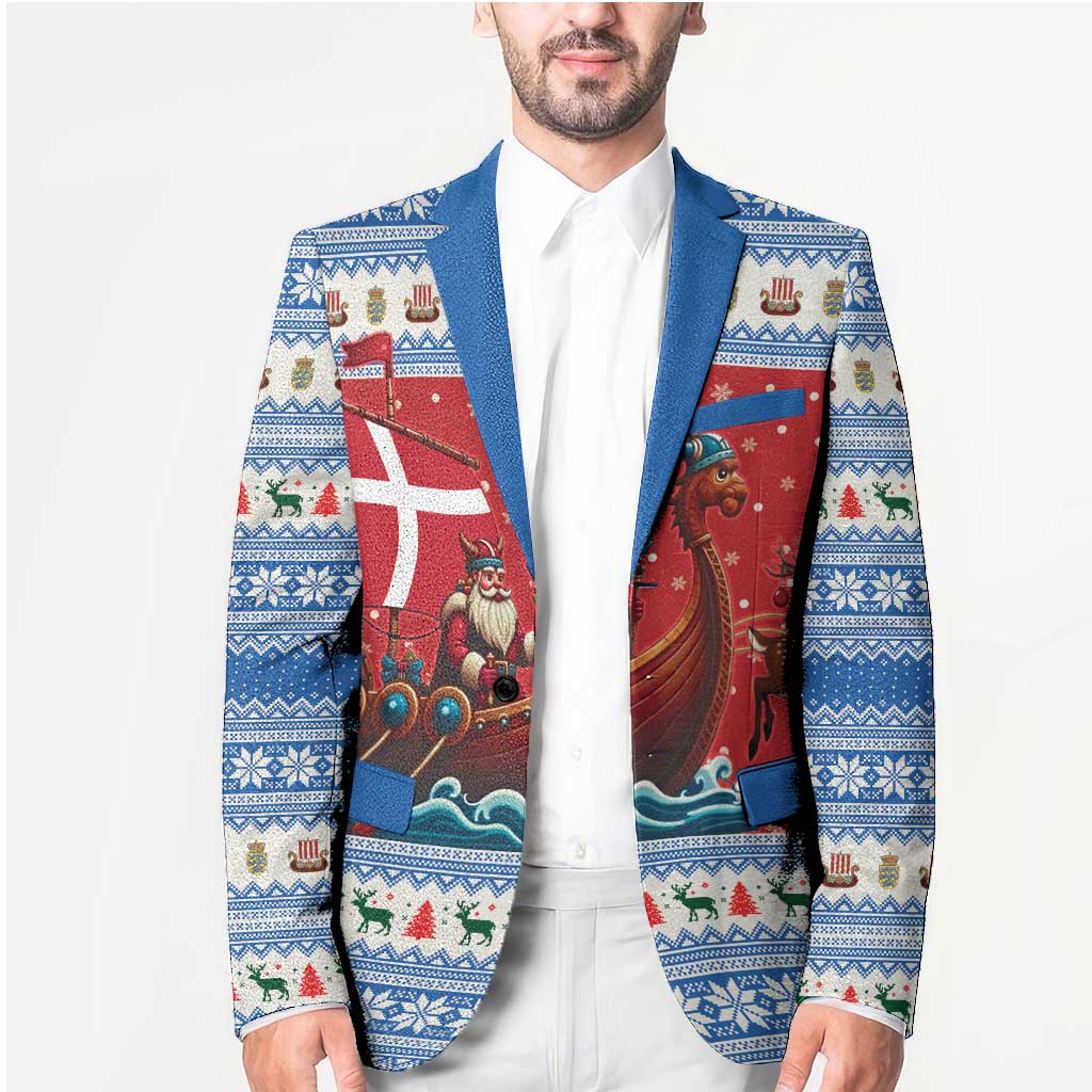 Denmark Viking Santa Christmas Blazer Funny Reindeer Norse Xmas - Wonder Print Shop