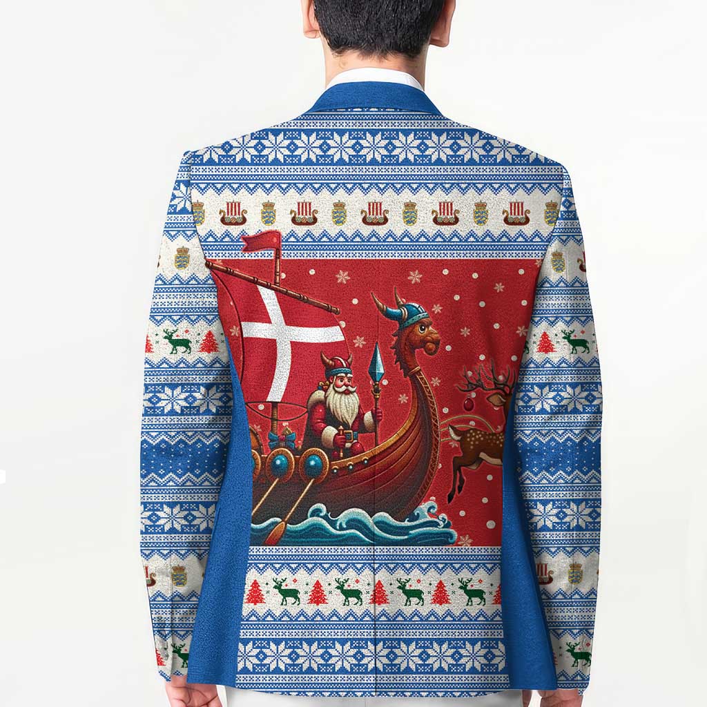 Denmark Viking Santa Christmas Blazer Funny Reindeer Norse Xmas - Wonder Print Shop