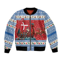 Denmark Viking Santa Christmas Bomber Jacket Funny Reindeer Norse Xmas - Wonder Print Shop