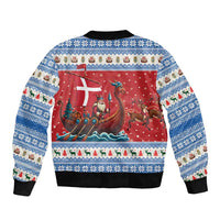 Denmark Viking Santa Christmas Bomber Jacket Funny Reindeer Norse Xmas - Wonder Print Shop