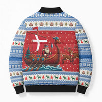 Denmark Viking Santa Christmas Bomber Puffer Jacket Funny Reindeer Norse Xmas - Wonder Print Shop