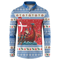 Denmark Viking Santa Christmas Button Sweatshirt Funny Reindeer Norse Xmas - Wonder Print Shop