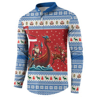 Denmark Viking Santa Christmas Button Sweatshirt Funny Reindeer Norse Xmas - Wonder Print Shop