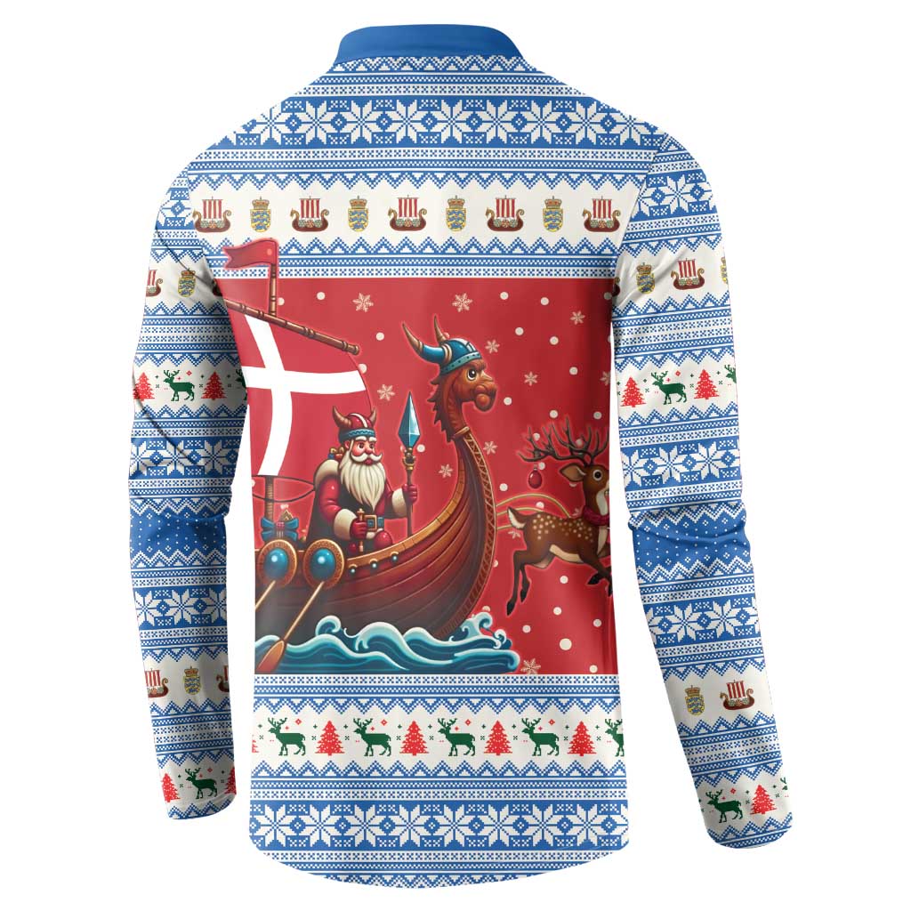 Denmark Viking Santa Christmas Button Sweatshirt Funny Reindeer Norse Xmas - Wonder Print Shop