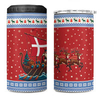 Denmark Viking Santa Christmas 4 in 1 Can Cooler Tumbler Funny Reindeer Norse Xmas - Wonder Print Shop