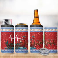 Denmark Viking Santa Christmas 4 in 1 Can Cooler Tumbler Funny Reindeer Norse Xmas - Wonder Print Shop
