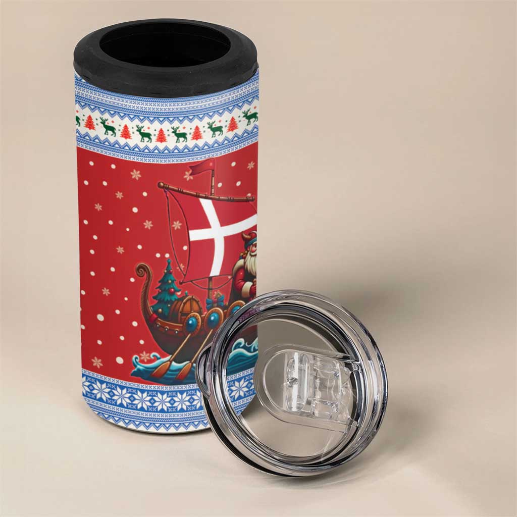 Denmark Viking Santa Christmas 4 in 1 Can Cooler Tumbler Funny Reindeer Norse Xmas - Wonder Print Shop