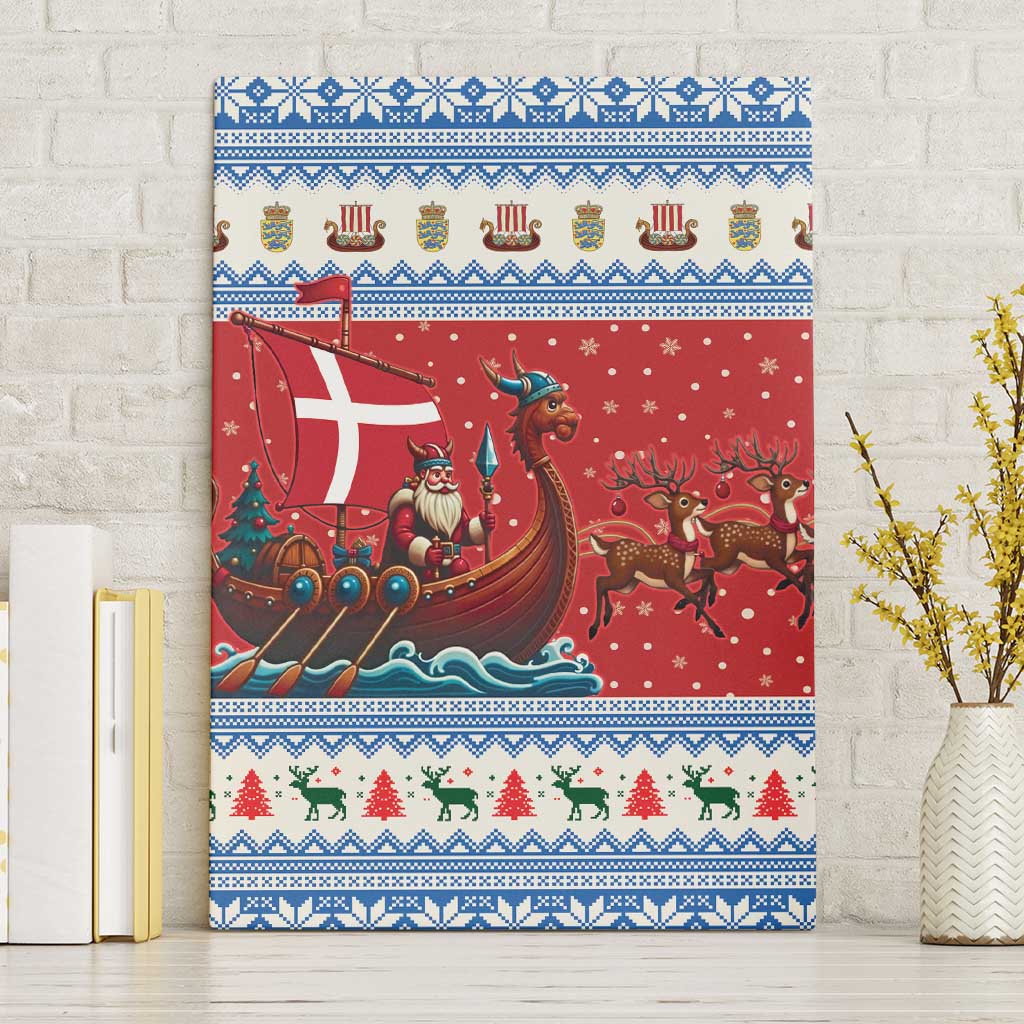 Denmark Viking Santa Christmas Canvas Wall Art Funny Reindeer Norse Xmas - Wonder Print Shop