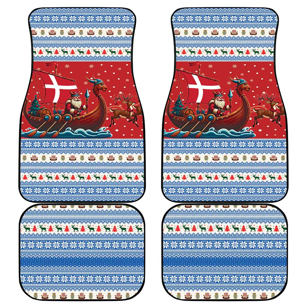 Denmark Viking Santa Christmas Car Mats Funny Reindeer Norse Xmas - Wonder Print Shop