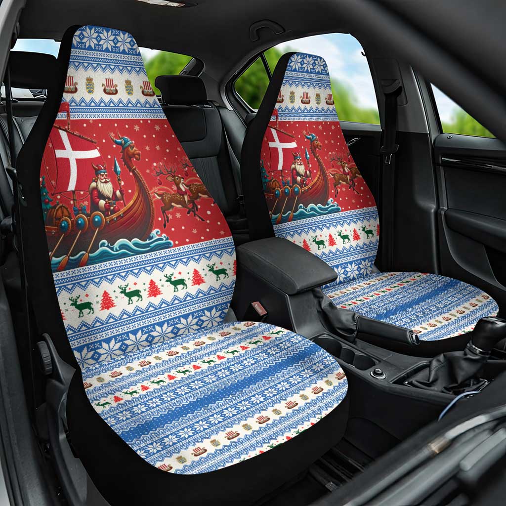 Denmark Viking Santa Christmas Car Seat Cover Funny Reindeer Norse Xmas - Wonder Print Shop