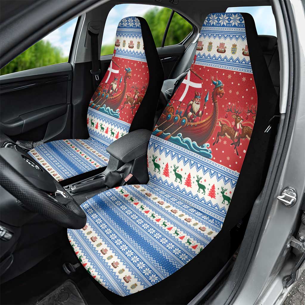 Denmark Viking Santa Christmas Car Seat Cover Funny Reindeer Norse Xmas - Wonder Print Shop