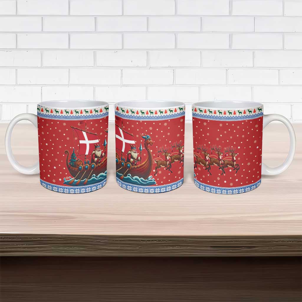Denmark Viking Santa Christmas Ceramic Mug Funny Reindeer Norse Xmas - Wonder Print Shop