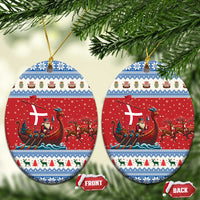 Denmark Viking Santa Christmas Ceramic Ornament Funny Reindeer Norse Xmas - Wonder Print Shop