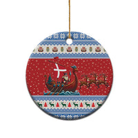 Denmark Viking Santa Christmas Ceramic Ornament Funny Reindeer Norse Xmas - Wonder Print Shop