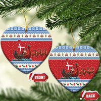 Denmark Viking Santa Christmas Ceramic Ornament Funny Reindeer Norse Xmas - Wonder Print Shop