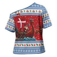 Denmark Viking Santa Christmas Cross Shoulder Shirt Funny Reindeer Norse Xmas - Wonder Print Shop