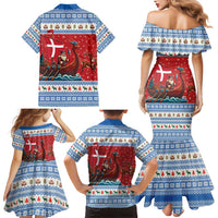 Denmark Viking Santa Christmas Family Matching Mermaid Dress and Hawaiian Shirt Funny Reindeer Norse Xmas - Wonder Print Shop