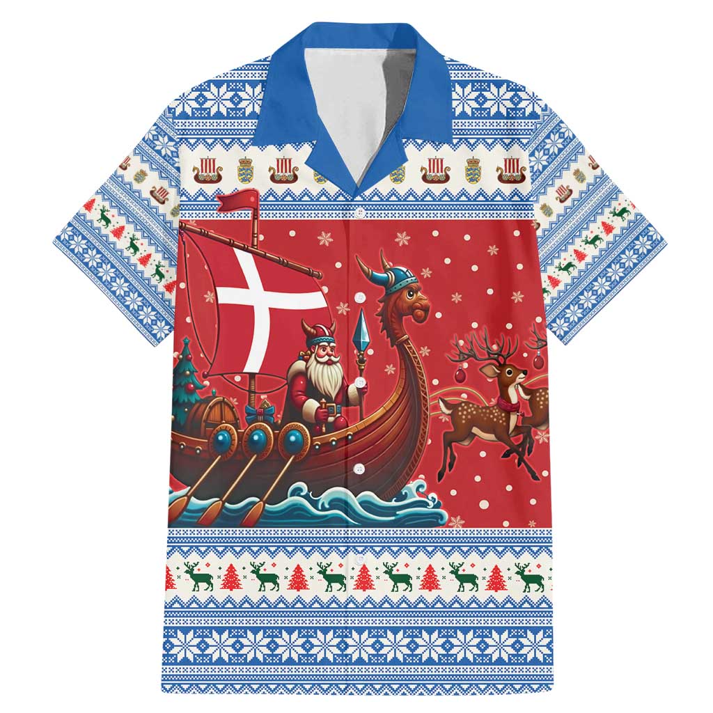 Denmark Viking Santa Christmas Family Matching Mermaid Dress and Hawaiian Shirt Funny Reindeer Norse Xmas - Wonder Print Shop