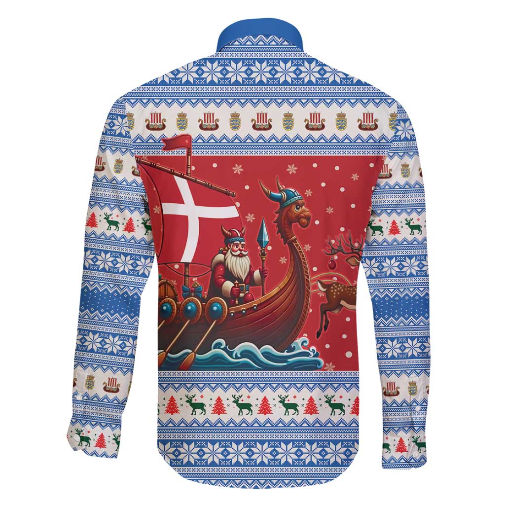 Denmark Viking Santa Christmas Family Matching Short Sleeve Bodycon Dress and Hawaiian Shirt Funny Reindeer Norse Xmas - Wonder Print Shop