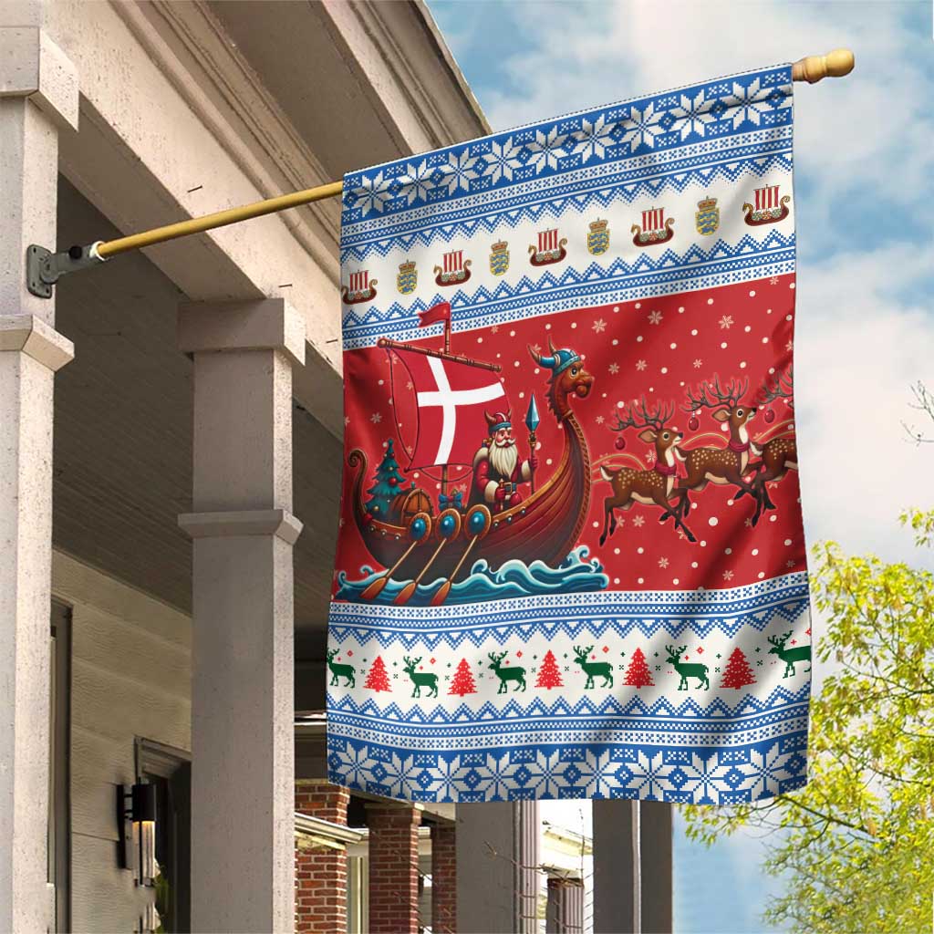 Denmark Viking Santa Christmas Garden Flag Funny Reindeer Norse Xmas - Wonder Print Shop